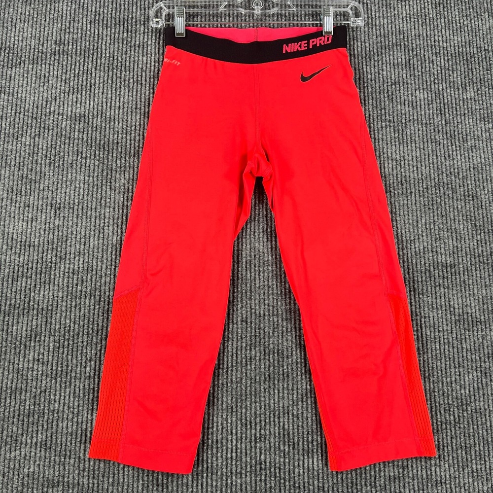 Nike Leggings Pro Hypercool Womens Dri Fit Capris Size Small Pink Gym Run Lift
